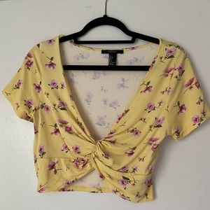 Yellow V Crop Top